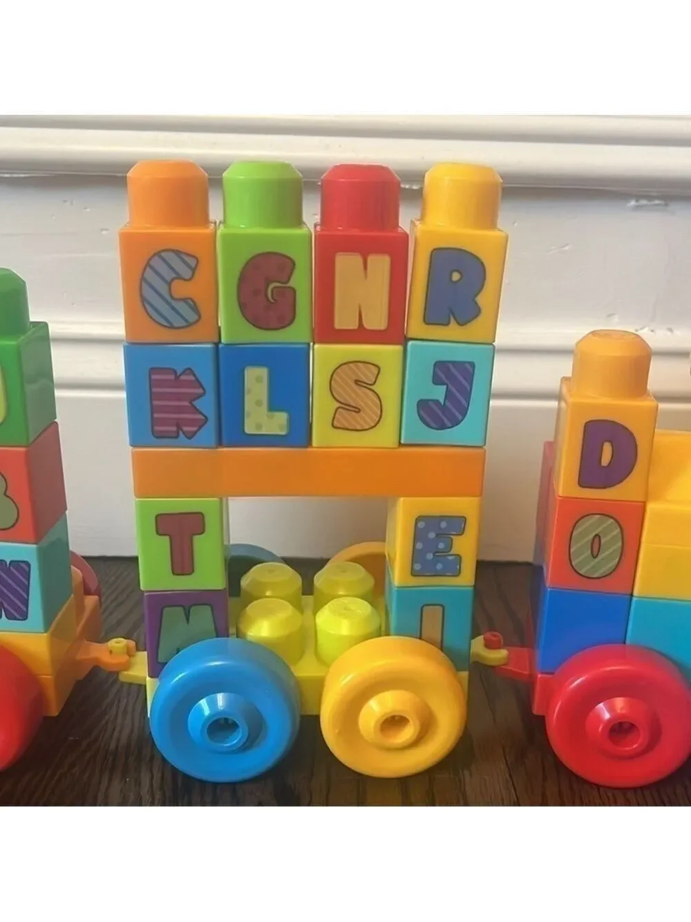 Mega Bloks First Builders ABC Musical Train 100+ Pieces Big Building Blocks Toy